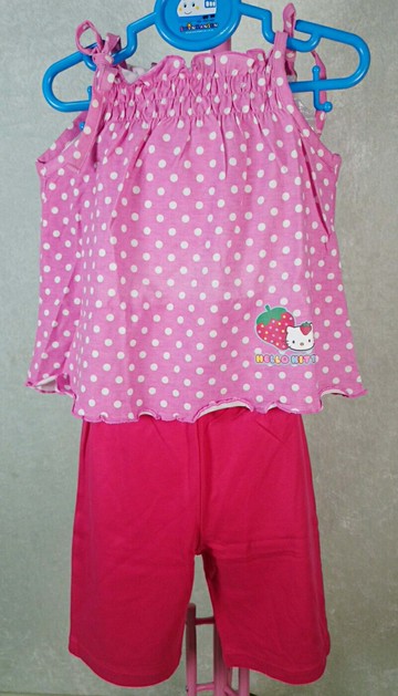 【震撼精品百貨】Hello Kitty 凱蒂貓 童裝 細肩衣褲 震撼日式精品百貨