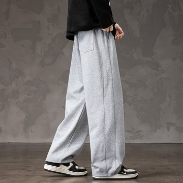 【HOT 本舖】男装【M-8XL】25年新款褲子男春秋款數據爆款男士棉直筒長褲彈力寬鬆加肥加大碼休閒褲二開衛褲