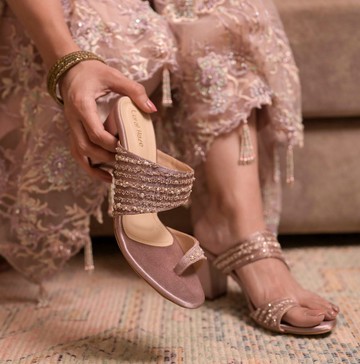 【紫茉莉】印度風情/高定重工/手工釘珠涼鞋