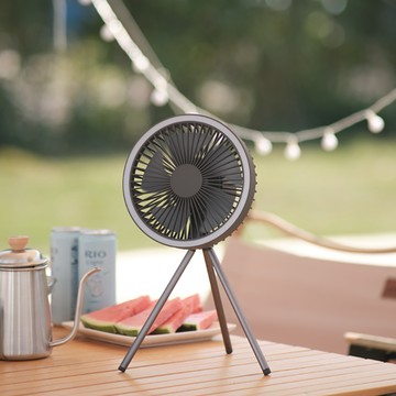 Dolcevita 多功能夜燈露營USB風扇 - 質感灰