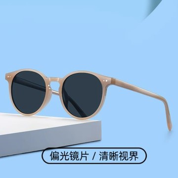 新款復古時尚偏光太陽鏡 男女情侶款網紅ins韓版個性復古圓框墨鏡