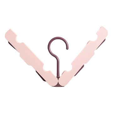 便攜摺疊衣架 5入  多夾旅行衣架  方形粉  1組