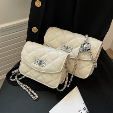 高級質感迷你小包包女夏2025新款百搭ins斜挎包菱格鏈條包手機包