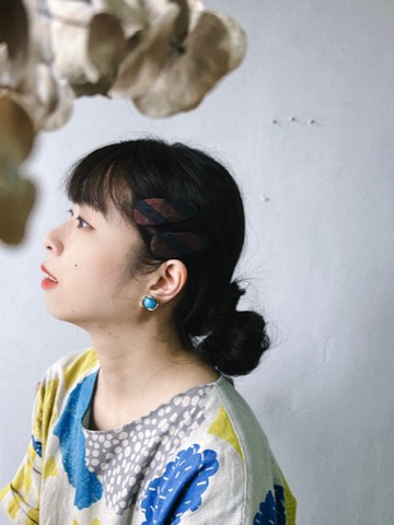 古董領帶改製髮夾-Fendi-巧克力棕-兩入一組