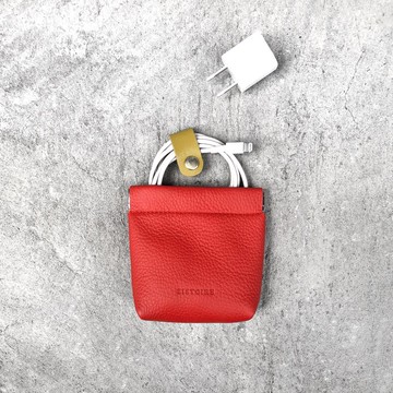 【Glamor】ZiBAG-037L/彈簧口金充電包 / 酡紅色