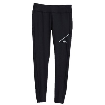 KAPPA義大利 舒適時尚女慢跑KOOL DRY緊身褲(合身尺寸)1件 黑FD62-Y007-8