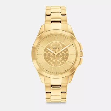 COACH 時尚腕錶 37mm 女錶 手錶 腕錶 14504262 金色鋼錶帶(現貨)▶指定Outlet商品5折起☆現貨【送禮首選★APP下單點數4倍送】