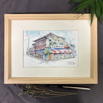 沖繩雜貨店-手繪原創淡彩畫
