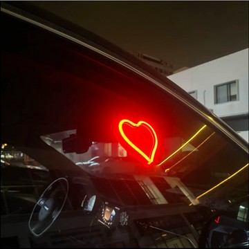 汽車免接線 愛心燈 led霓虹燈 發光三角窗車载內 装飾氣氛燈