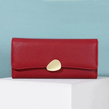 2025新款歐美簡約高檔軟皮長款錢包女大容量折疊手拿包零錢包錢夾