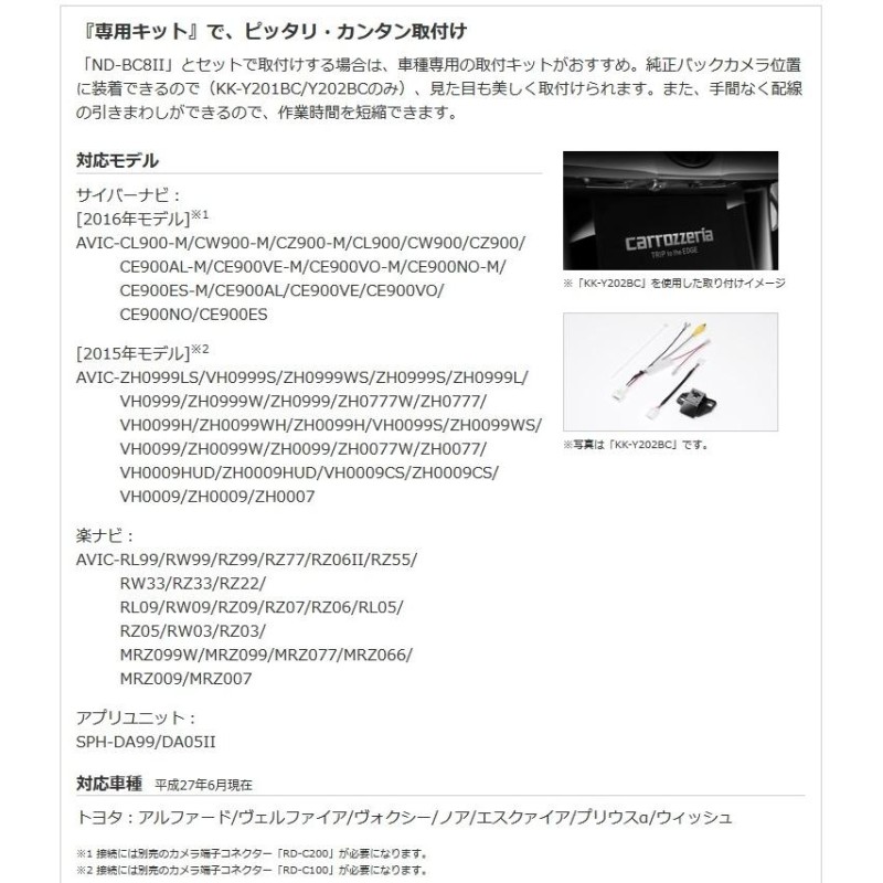 今なら在庫あります) carrozzeria ND-BC8II カロッツェリア バックカメラユニット 自然な画像で鮮明に表示 見やすさを追求した汎用 バックカメラ | LINEブランドカタログ