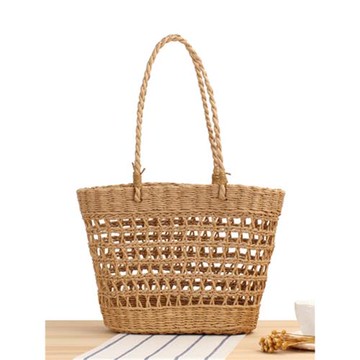 店長推薦ins超火新款鏤空紙質編織包度假單肩菜籃子潮個性草編包