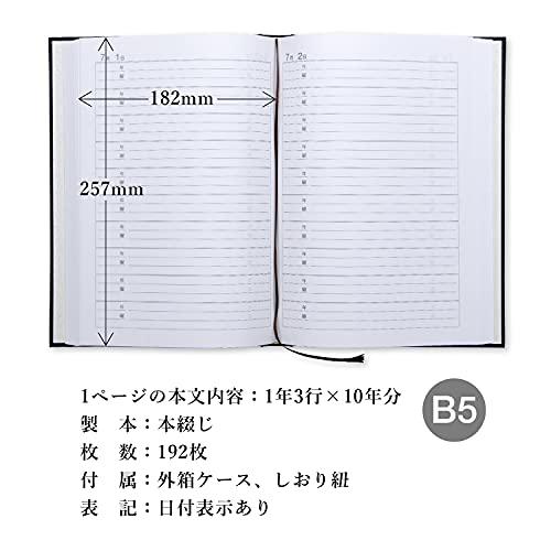 アピカ 日記帳 10年日記 横書き B5 日付け表示あり D305