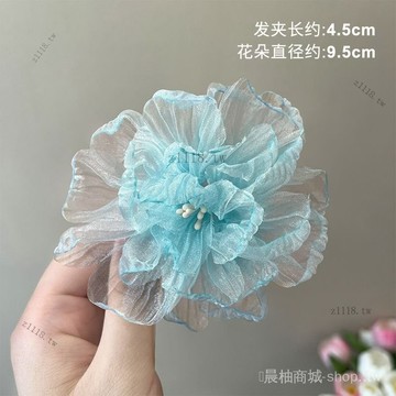 🎇可開發票✨超僊網紗花朵髮夾女劉海側邊夾髮飾春夏髮卡海邊頭飾森係僊美髮飾#免運