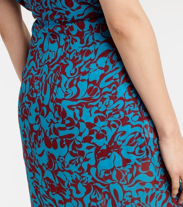 Dries Van Noten Printed draped ruffled midi skirt