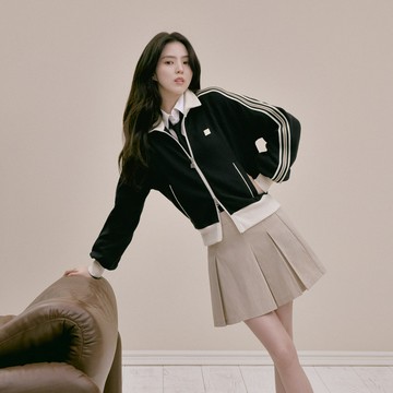 FILA #韓韶禧代言款 女經典條紋織帶外套-黑色 5JKZ-5205-BK