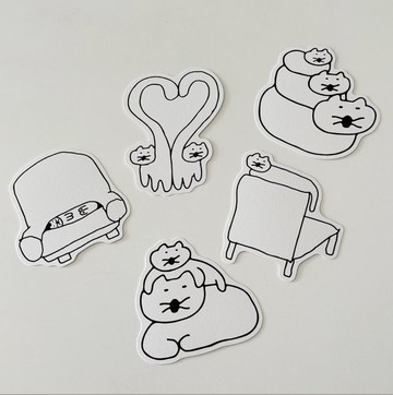 韓國 SUSSTORE - 柔軟的貓咪 明信片/大卡片 - 共 5 款