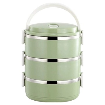 Lunch Box 日式加大三層保溫便當盒 304不鏽鋼材質 2100ml  顏色隨機  1個