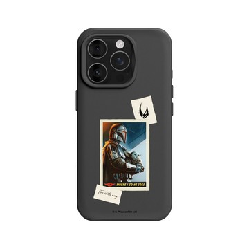 iPhone 16 Pro SolidX 黑 - Star Wars - The Mandalorian - 曼多 & 古古 — 復古拍立得