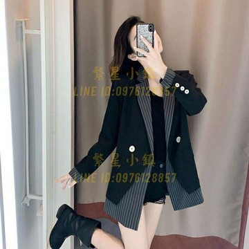 假兩件西裝外套女秋季英倫風設計感小眾上衣寬鬆顯瘦【繁星小鎮】