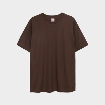 咖啡色重磅純棉圓領短袖t恤男女不透內搭純白全棉大碼寬松打底衫