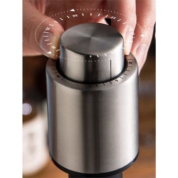 紅酒葡萄酒真空按壓密封排氣保鮮瓶塞酒蓋不銹鋼硅膠酒帽日期記