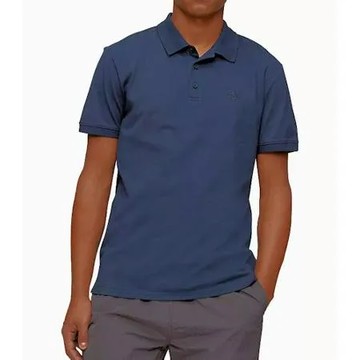 XS=亞洲S 【Calvin Klein】2023男時尚字母刺寶藍色寬鬆版Polo衫【預購】