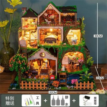 新川 diy模型擺件 小屋童話森林手工拼裝積木房子 生日禮物