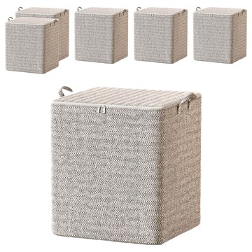 衣物收納袋 48cm x 44cm x 48cm 無紡布  110L  6個  灰色