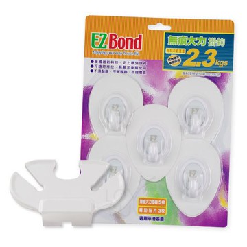 EZ Bond 無痕大力掛勾組(5入掛勾+牙刷刮鬍刀架x1)