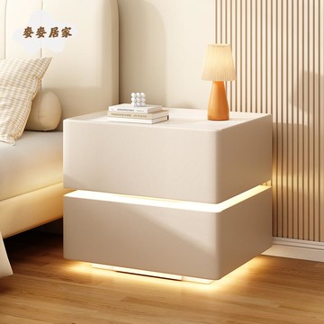 床頭櫃 2024新款奶油風家用臥室實木 床邊櫃 輕奢高級感儲物 收納櫃子[DD0503002]