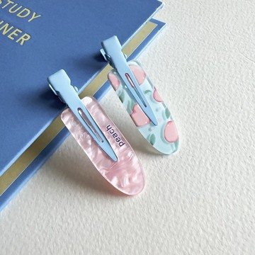 現貨實拍-可愛彩色圖樣髮夾(2入組)【TT66】可愛髮夾 無痕髮夾 化妝髮夾 鴨嘴髮夾 兒童髮夾 Y2K髮夾 一字髮夾