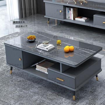 免運/公司貨 茶几 玻璃茶幾 輕奢北歐茶幾 小戶型簡約現代家用客廳電視柜組合大理石玻璃茶幾 桌 可開發票 全館五折 工廠現貨直銷 新品特價 z10253