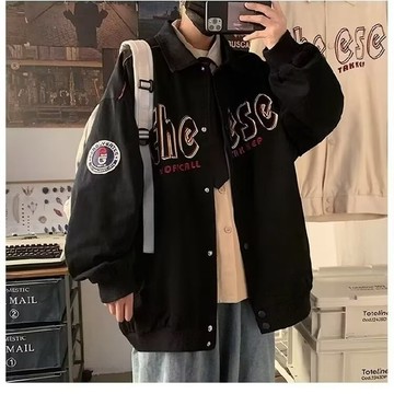 潮牌棒球服男女 韓版潮流外套 重磅大碼寬松休閑夾克 潮流夾克 百搭棒球服 情侶棒球服