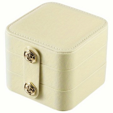 PORA BELLA 玫瑰金屬扣L970首飾盒  黃色