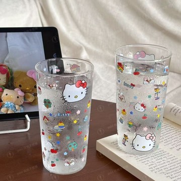 🔥臺灣出貨🔥hellokitty玻璃杯家用耐高溫大容量喝水杯咖啡杯辦公室
