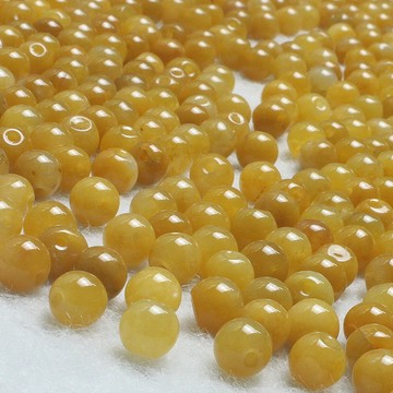 GZXY818-產地直銷6mm天然原色黃龍玉散珠 玉石DIY飾品配件 黃玉圓珠批發