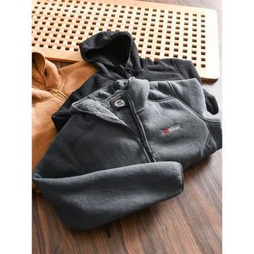 北歐戶外傳奇！加厚秋冬搖粒絨外套時尚休閑情侶戶外連帽抓絨外套