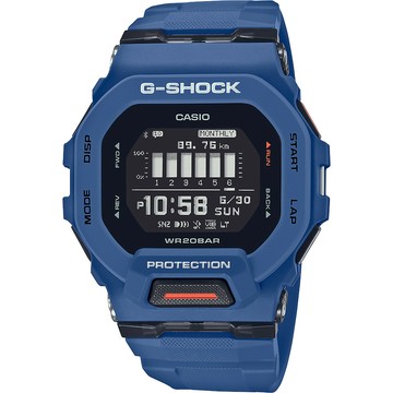 CASIO G-SHOCK 纖薄運動系藍芽計時手錶-海軍藍 GBD-200-2