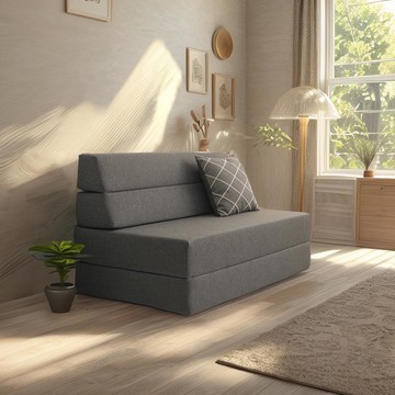 sukwang 麥斯 4段 空氣乳膠 折疊式床墊 & 沙發床  酷灰色  單人  18cm