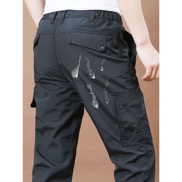 2025春秋季戶外運動大碼寬松速干褲男多口袋工裝登山垂釣休閑褲潮