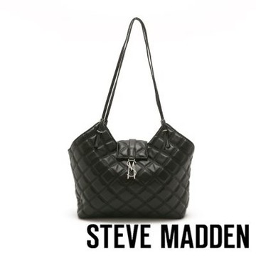 STEVE MADDEN-菱格壓紋大容量手提包BMCKENA-黑色