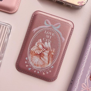 慵懶小貓 溫柔棉花糖系列 磁吸皮革卡套 CSBS02