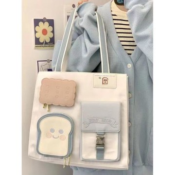 吐司托特包夏季新簡約單肩包可愛吐司上課斜跨包大容量手提包通勤