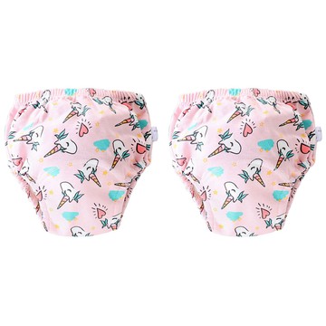 我家寶貝 6層紗寶寶學習褲 吸水成分100%純棉紗布 防水成分100%TPU複合膜  M  獨角獸 粉紅色  2件