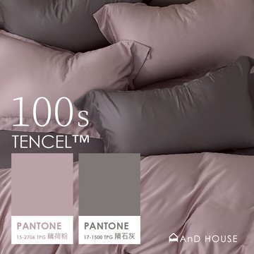 AnD House 天絲™100支 隕石灰 ✖ 藕荷粉 混搭系列 雙色配