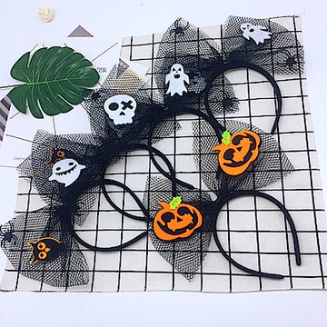 梨花HaNA 萬聖節可愛網紗裝飾髮箍