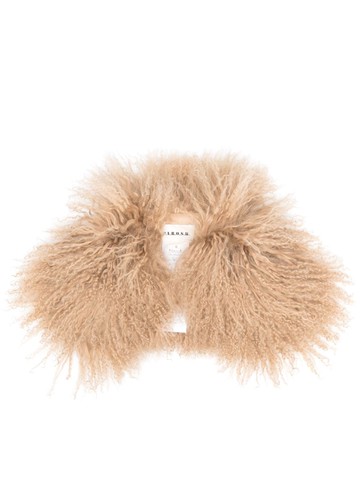 P.A.R.O.S.H. - textured-finish detachable collar - women - Goat Fur/Polyester - S - Neutrals
