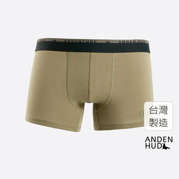 【Anden Hud】男款_Adventure．短版腰帶平口內褲(灰綠-旗幟AH) 台灣製