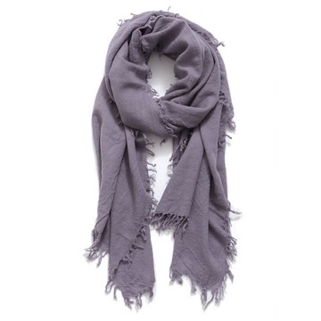 羊毛披肩長圍巾-純色毛邊薄款休閒女配件4色73wq8【獨家進口】【米蘭精品】